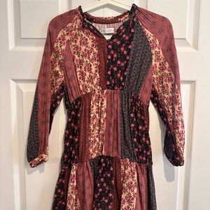 Zara Pink and Black Long Sleeve Dress